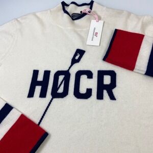 Vineyard Vines Women's L Marshmallow Cashmere HORC Rib Mock Neck Sweater NEW